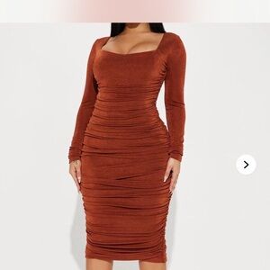 Long Sleeve Scrunched Dress